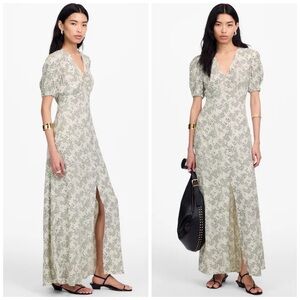 Madewell • NWT • Puff-Sleeve V-Neck Midi Dress in Floral Size 10